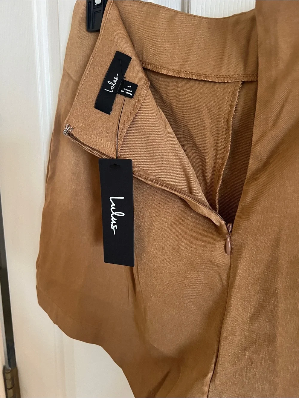 Lulu's Camel Brown Double-Breasted Skort